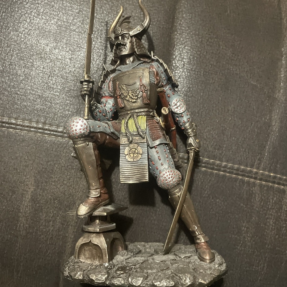Pacific Giftware Samurai Statue Sword Bronze Finish